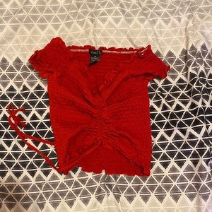 red crop top